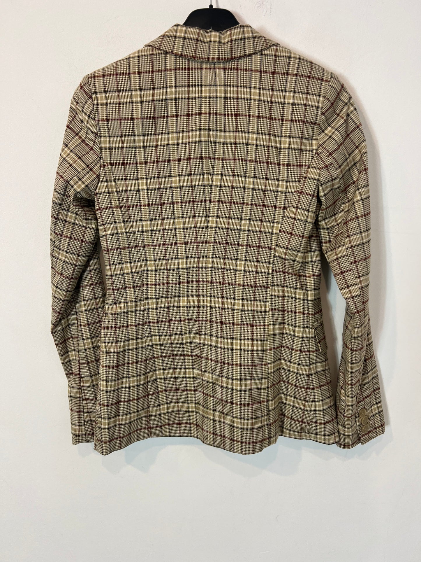 PULL&BEAR. Blazer cuadros tonos verdes y burdeos. T XS