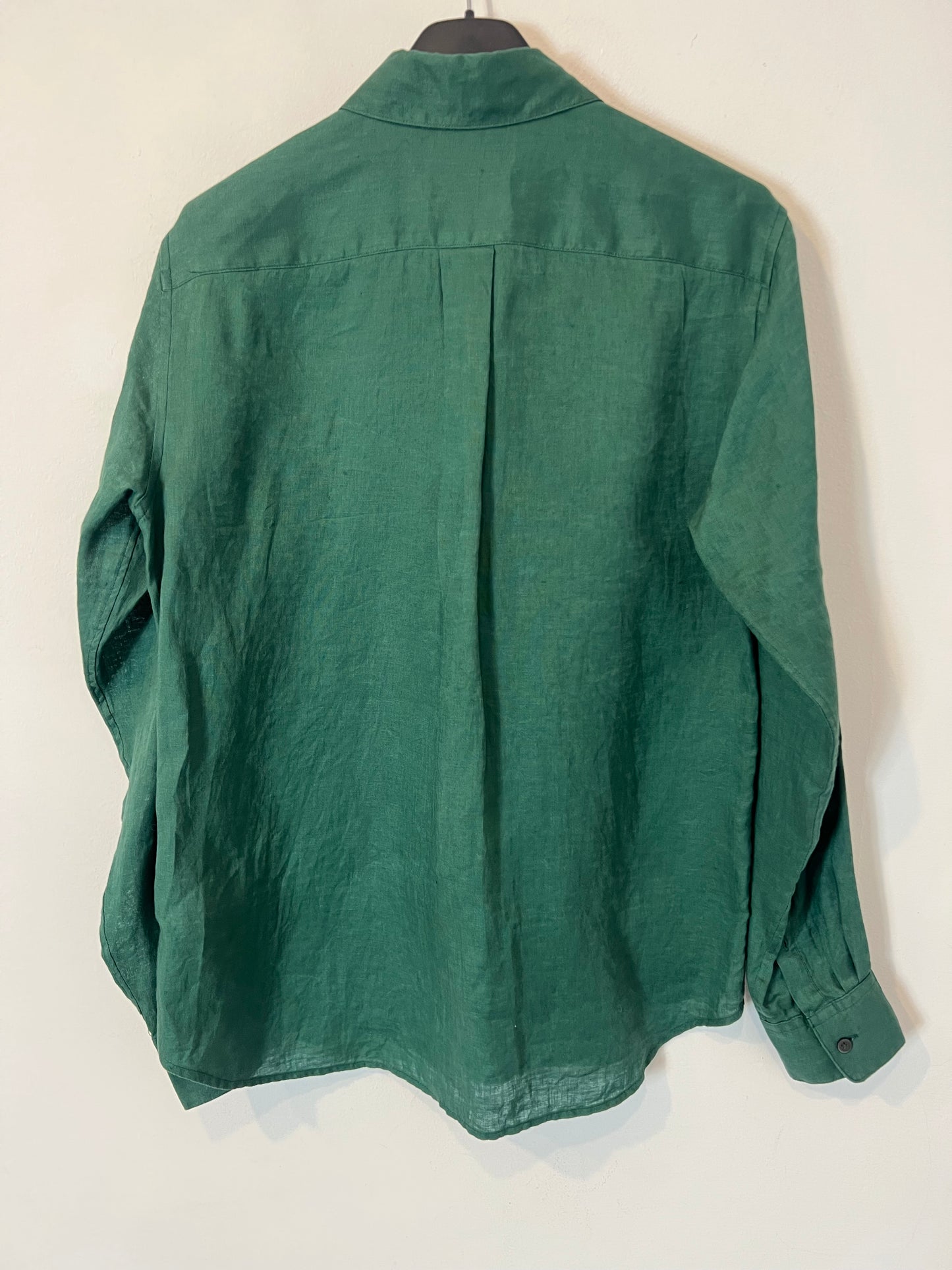 UNIQLO. Dark green linen blouse. Size XS