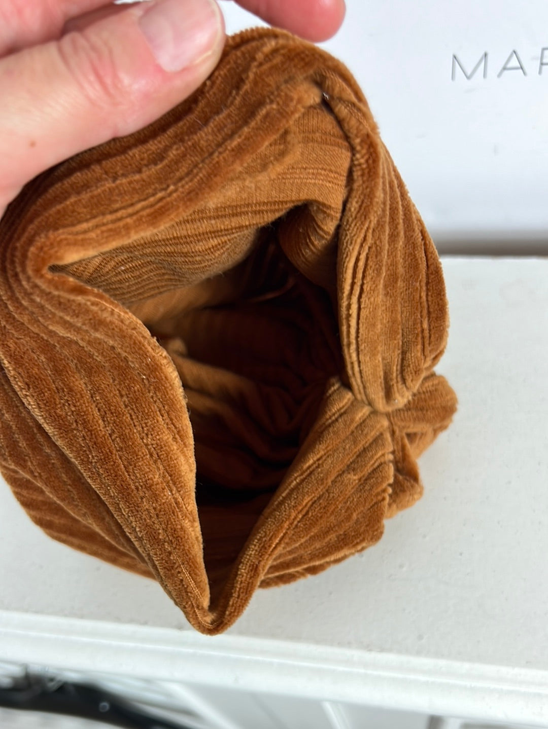 OTHERS. Brown turban-style hat. Size 1-3 years