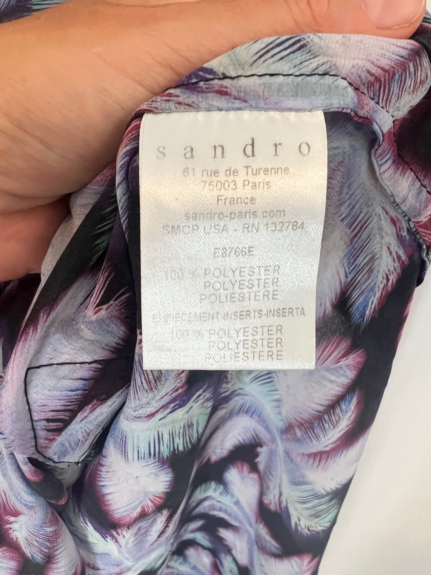 SANDRO. Black palm tree blouse TM