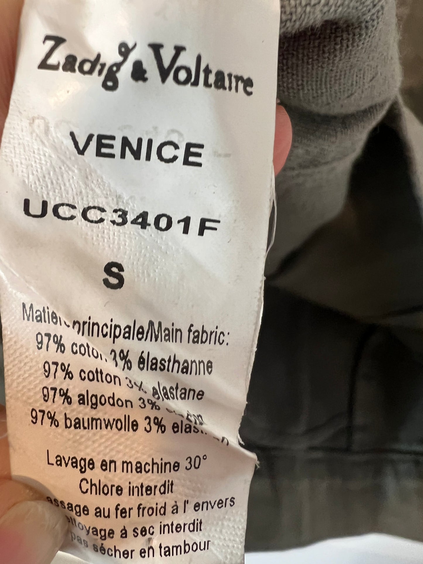 ZADIG & VOLTAIRE. Chaqueta verde encerada. T S