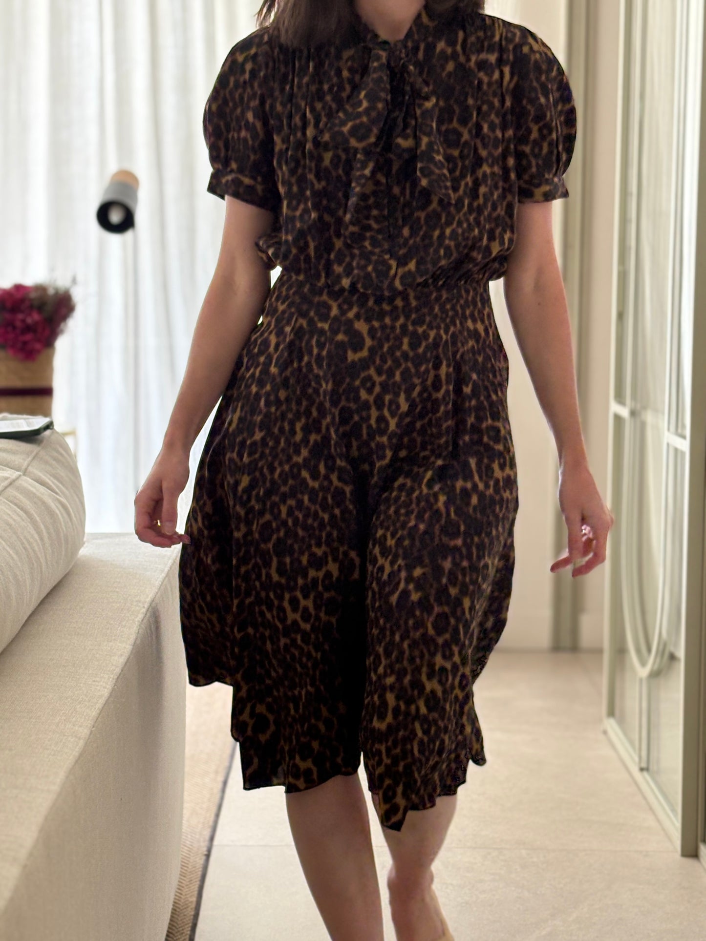 MASSCOB. Vestido midi animal print T.s