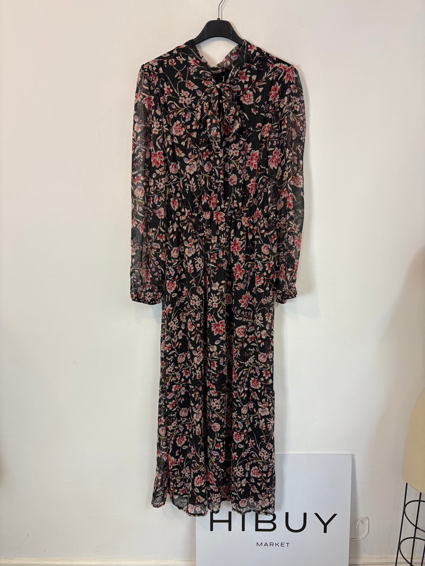 LOLA LIZA. Vestido largo estampado gasa