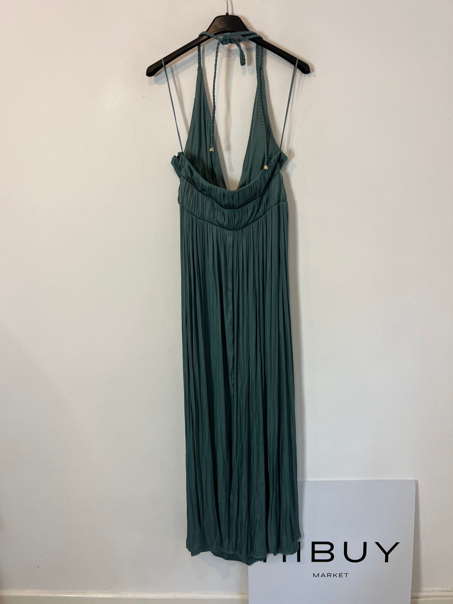 ZARA. Vestido largo fluido escote. T S