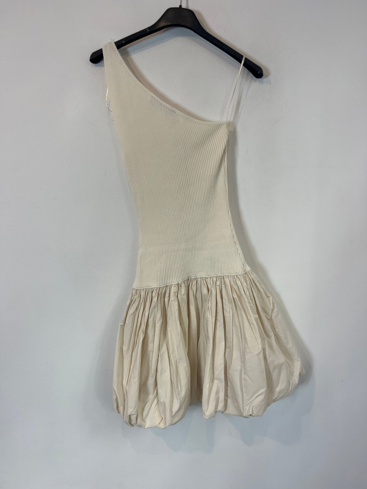 MANGO. Vestido doble textura. T S