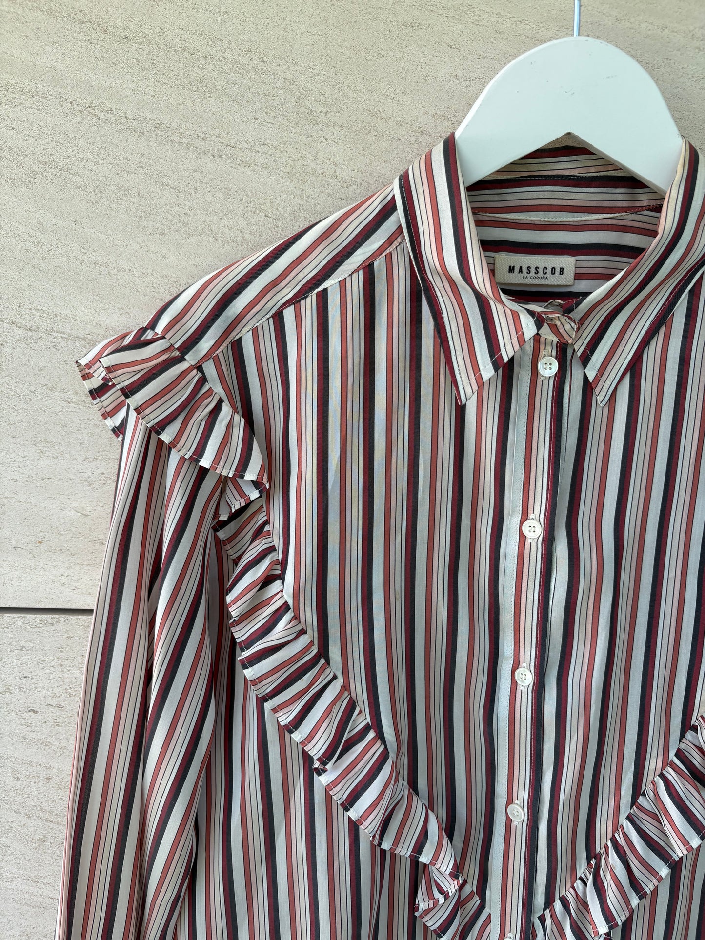 MASSCOB. Blusa seda rayas. T S