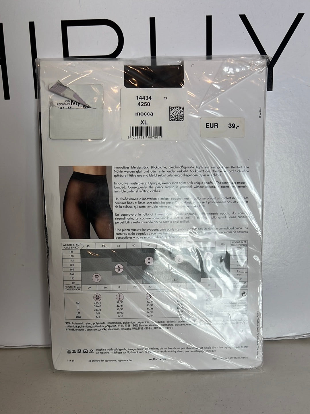 WOLFORD. Black tights. Size XL