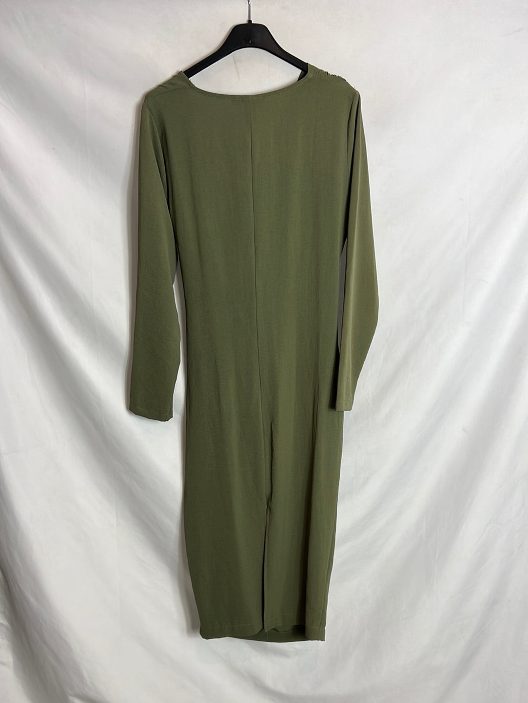 ZARA. Vestido midi fruncido. T M