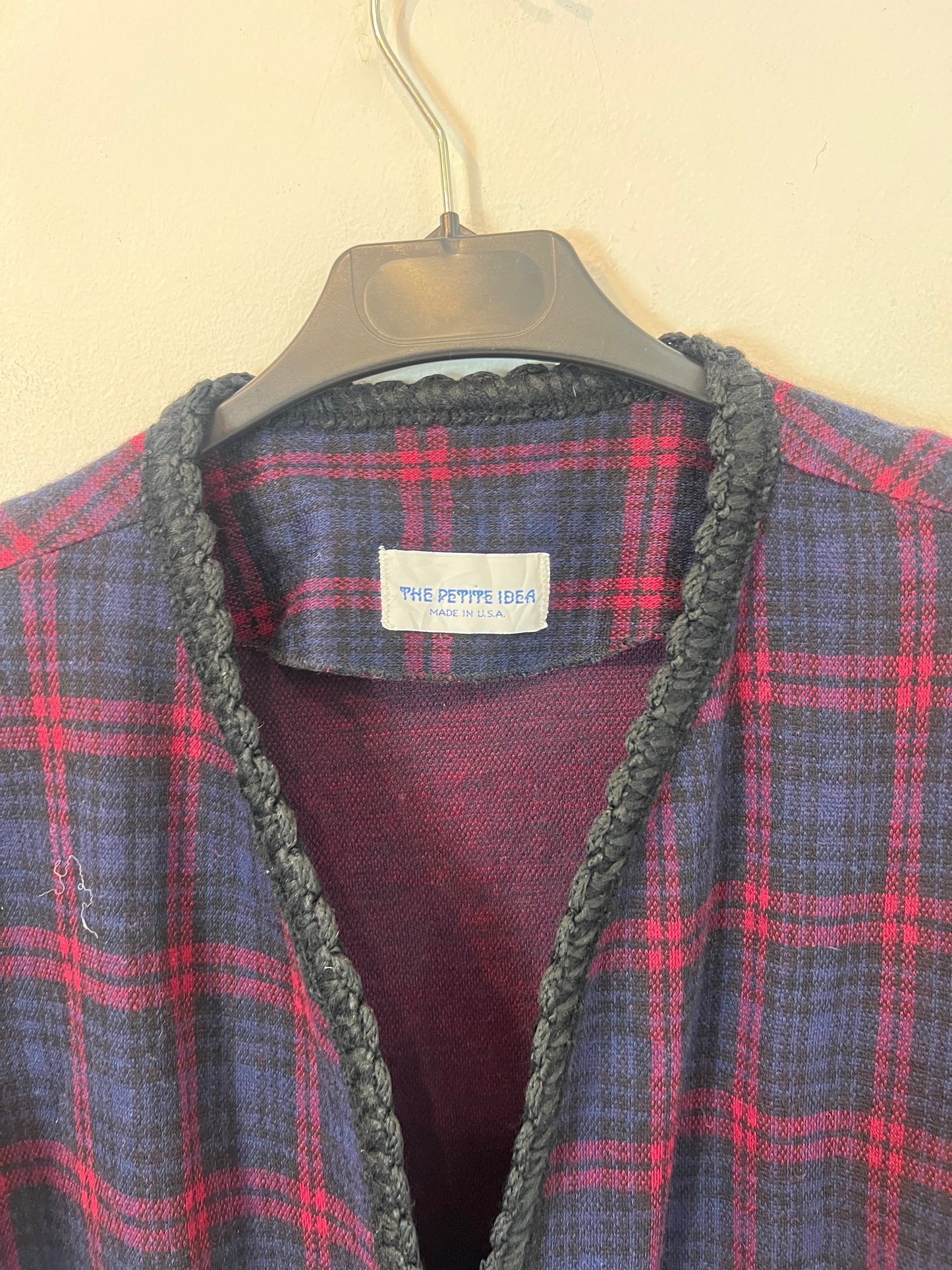 THE PETITE IDEA. Purple checked jacket, size 16