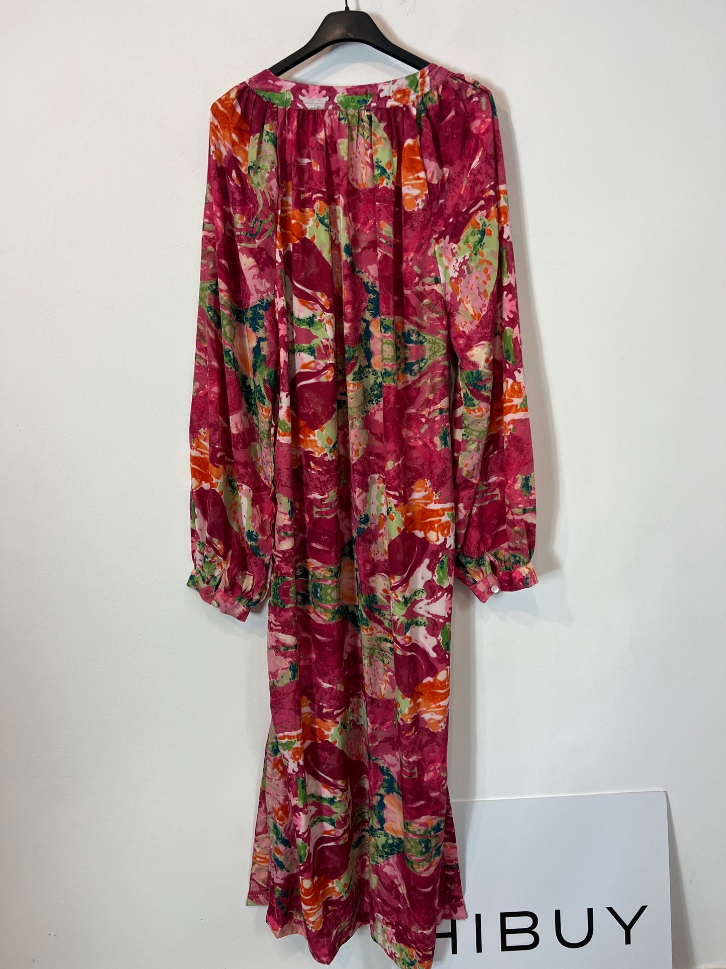 BUGANVILIA. Vestido rosa fluido estampado T. XL