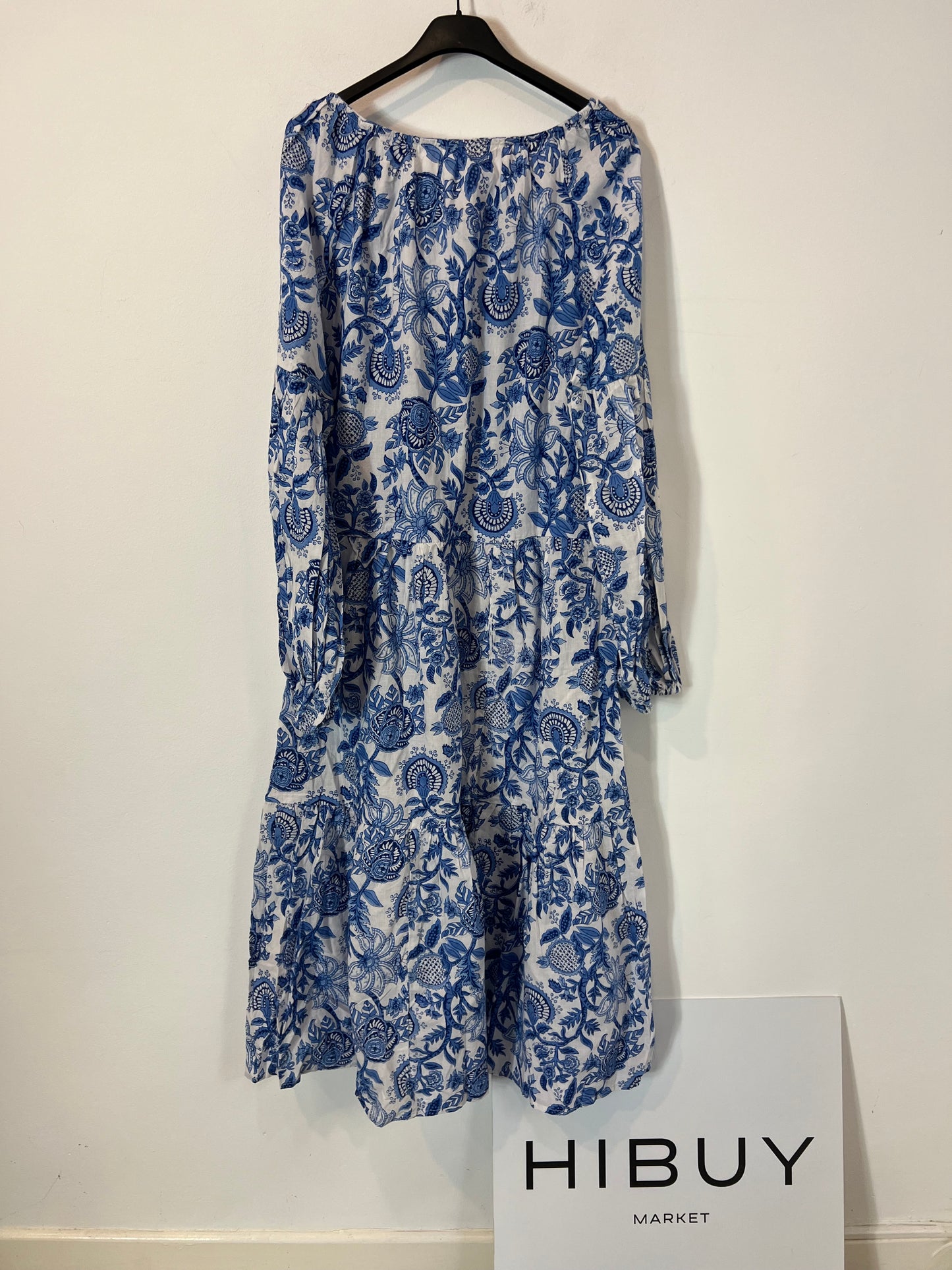 BUGANVILIA. Long dress with blue flowers TL