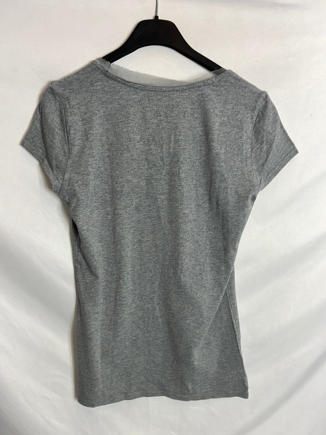 OTHERS. Grey rhinestone t-shirt. TS