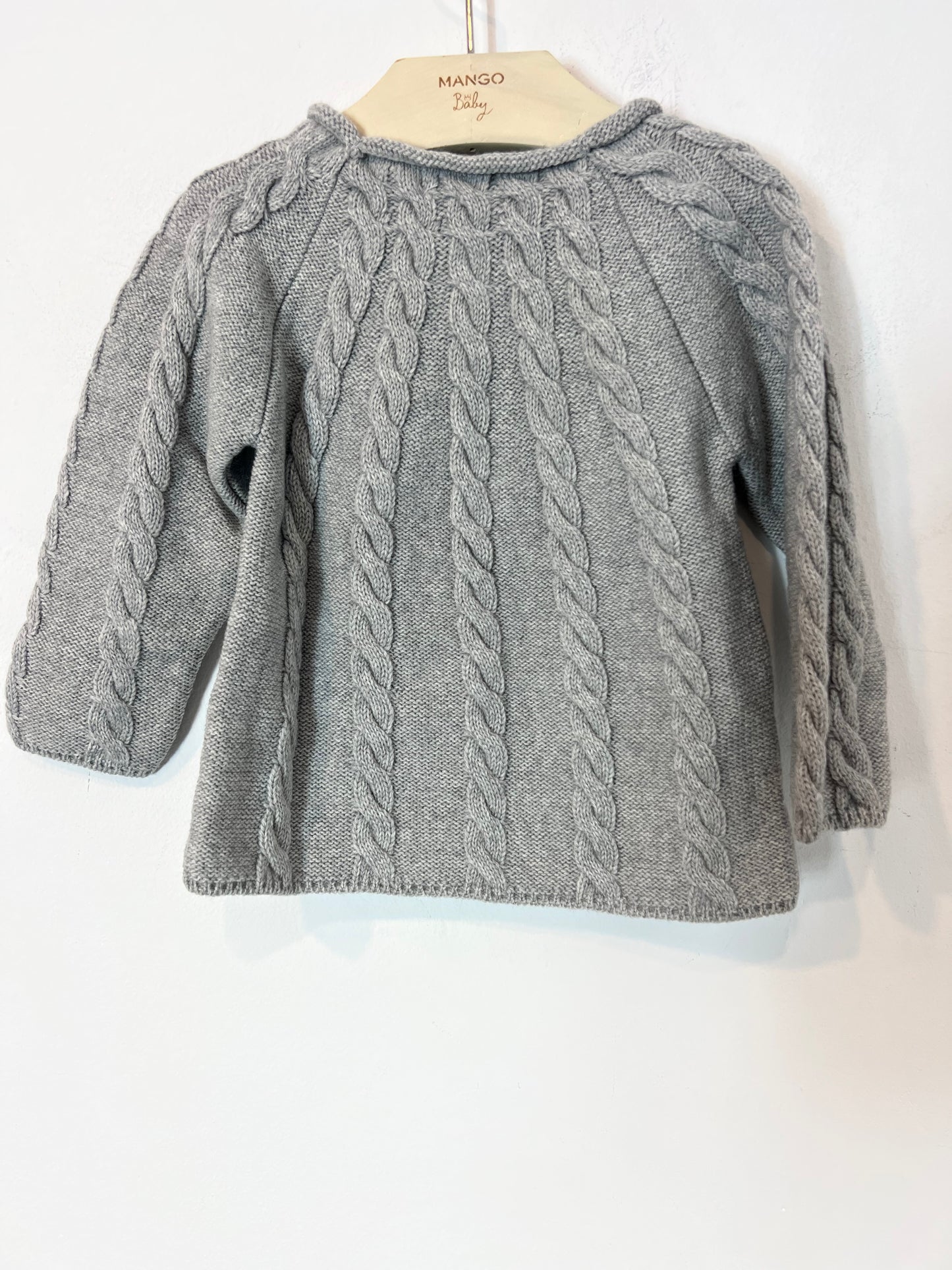 FOQUE. Jersey gris ochos. T 12 meses