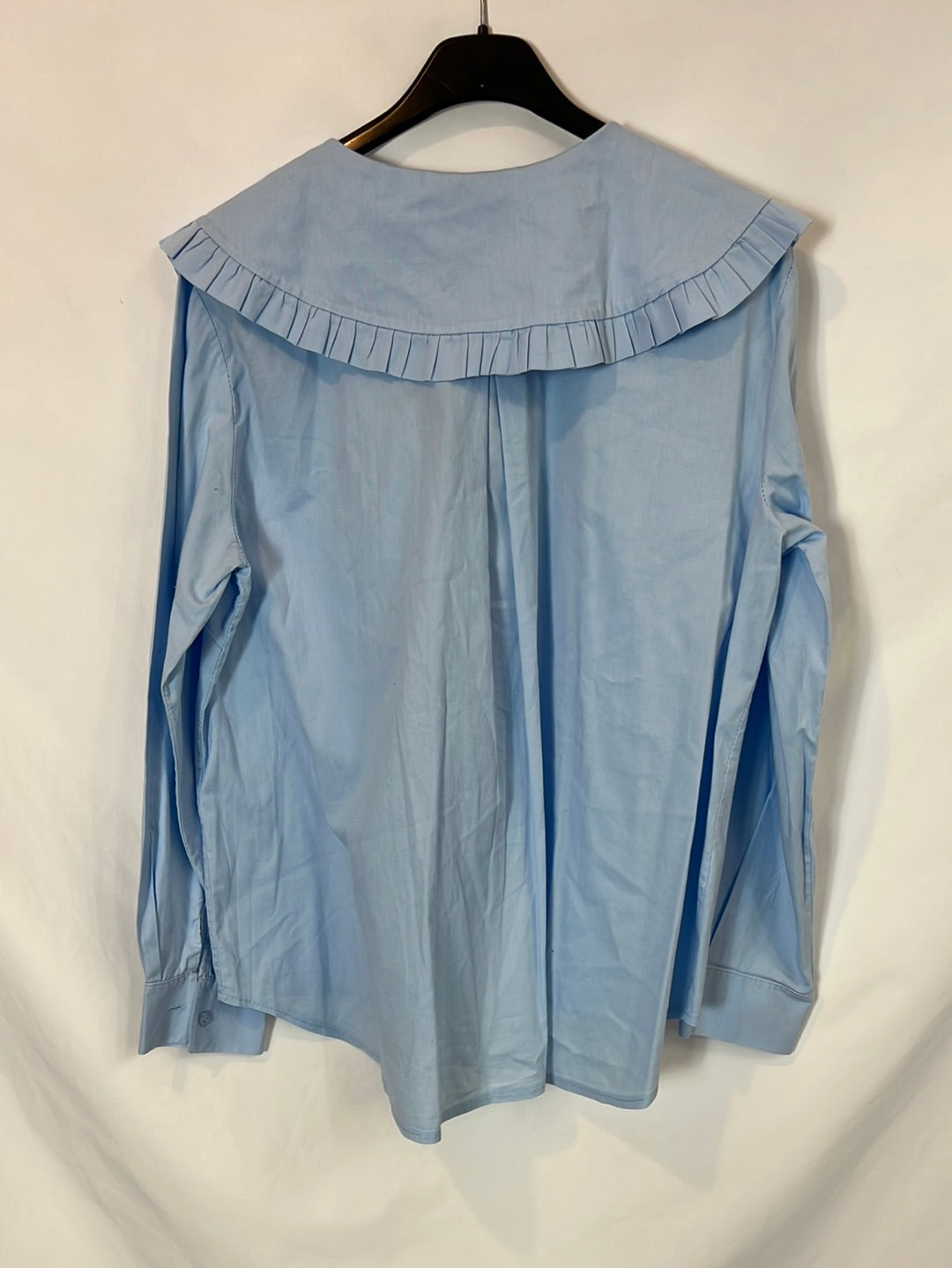 OTRAS. Blusa azul cuello bebé TU(S/M)