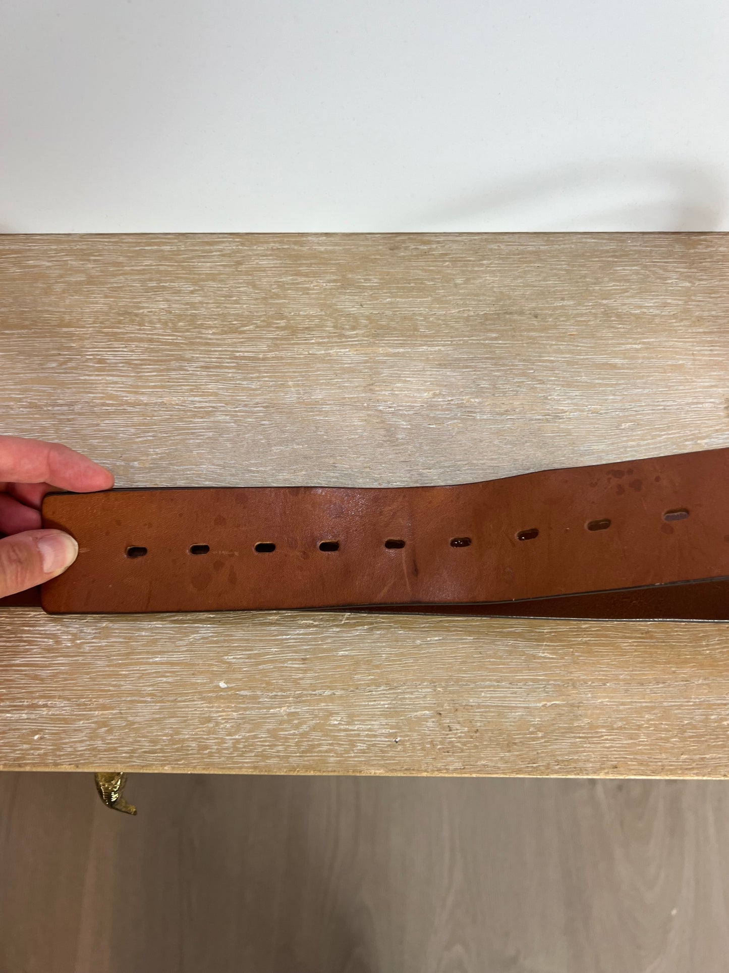 COMPTOIR DES COTONNIERS. Cinturón piel marrón. T 1 (S)