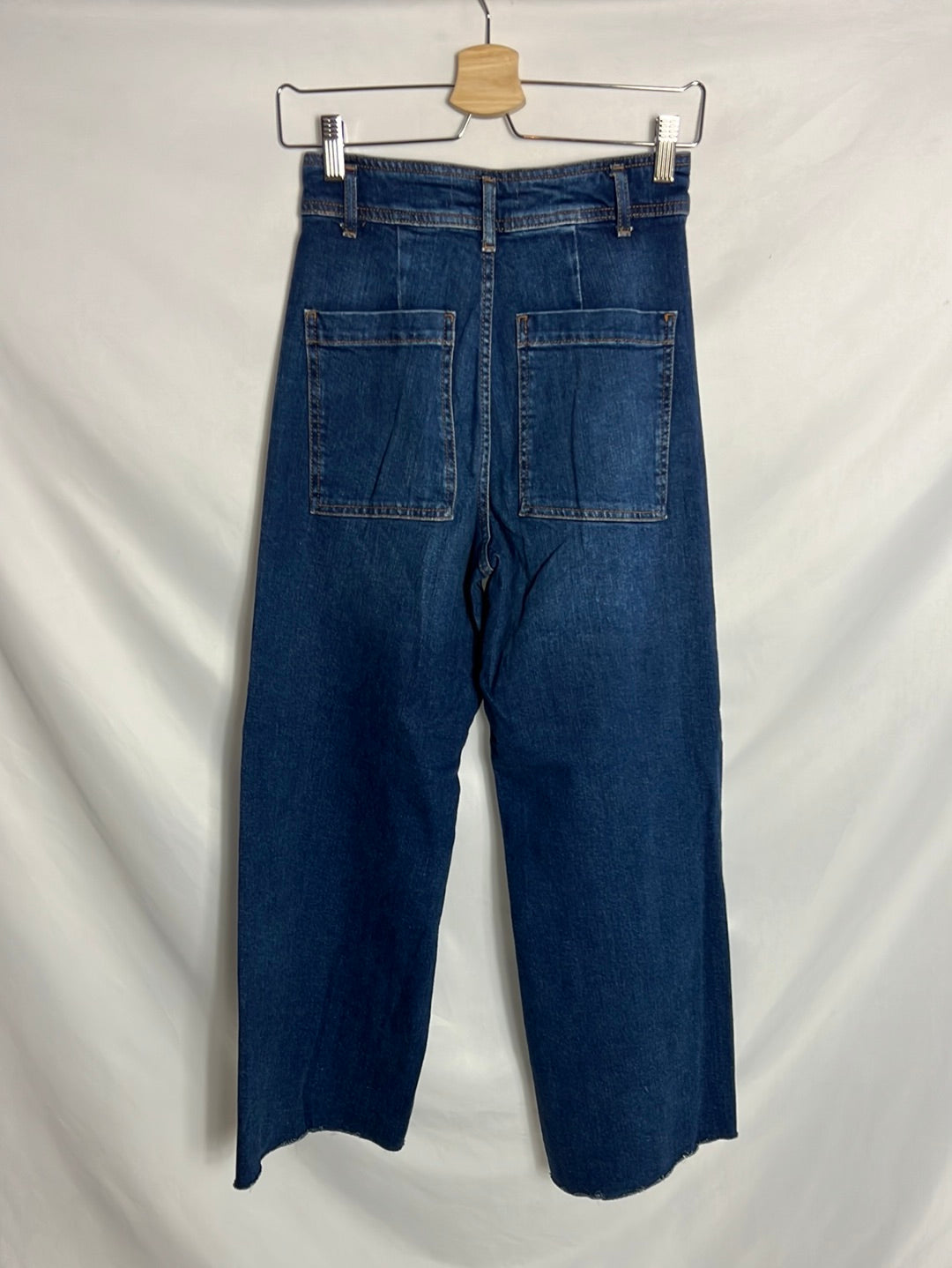 ZARA. Denim culotte pata ancha. T 36
