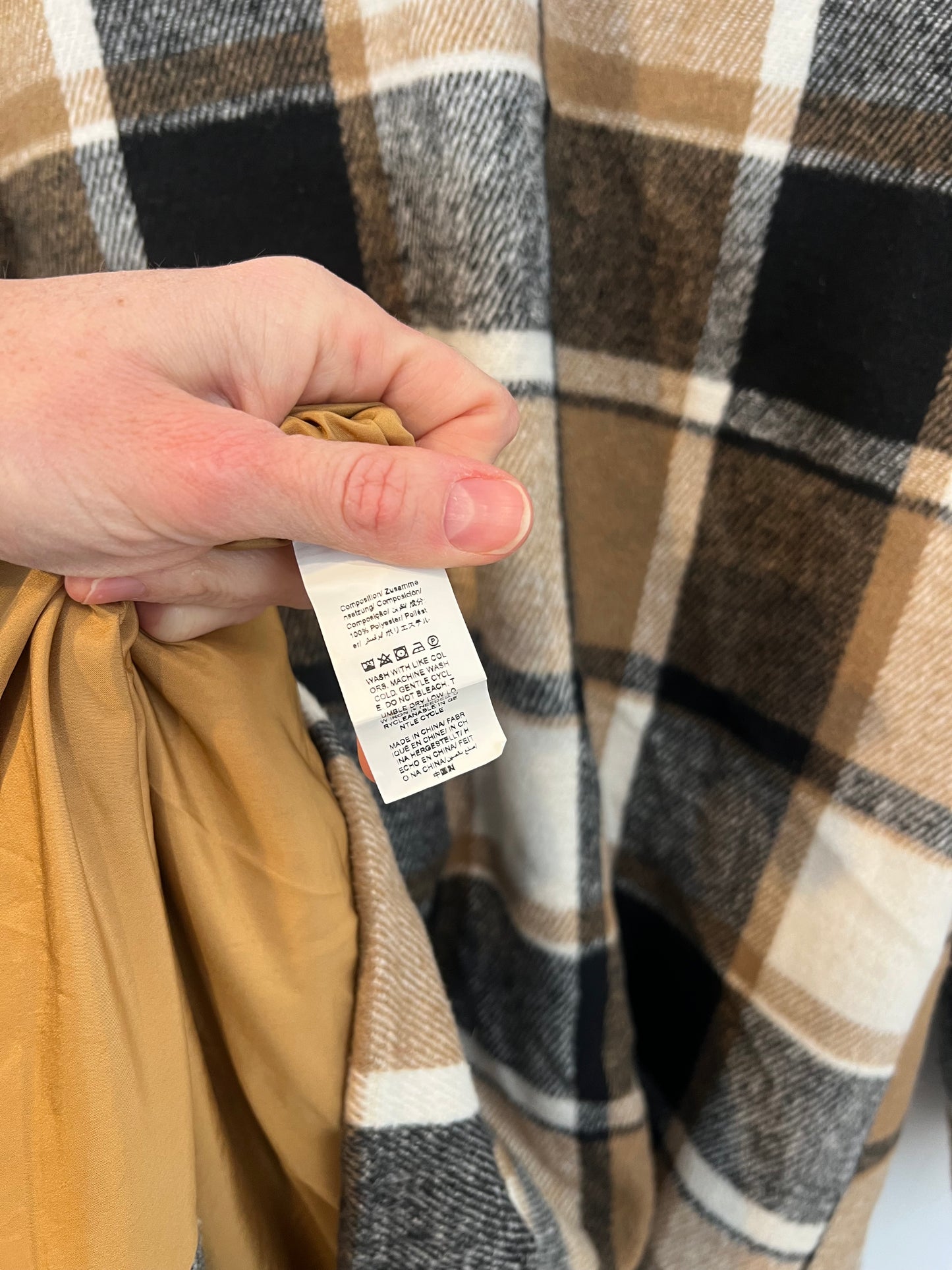 OTRAS. Abrigo paño cuadros T.u(s)