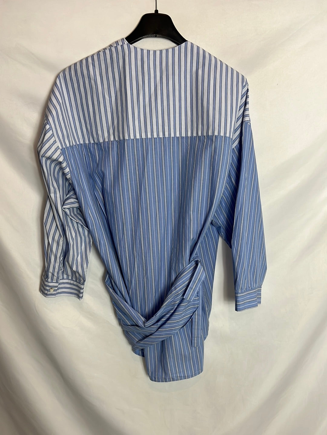 ZARA. Blusa cruzada rayas estilo oversized. T XS