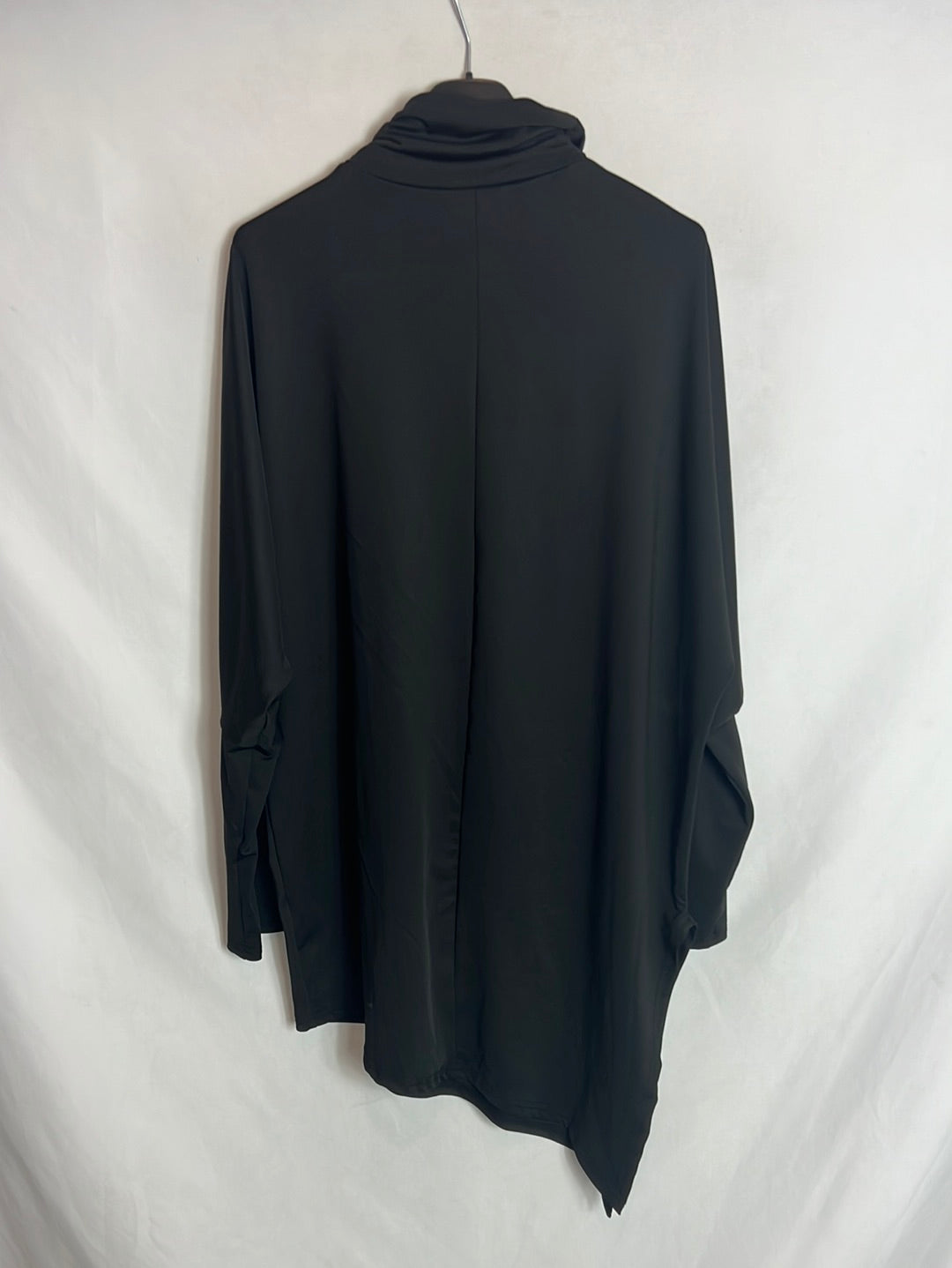 OTHERS. Black asymmetrical high-neck top. TM