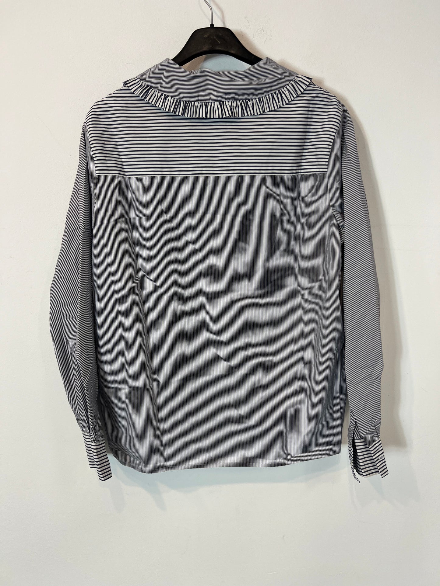 MAJE. Blue striped blouse with collar detail. Size 1 (S)