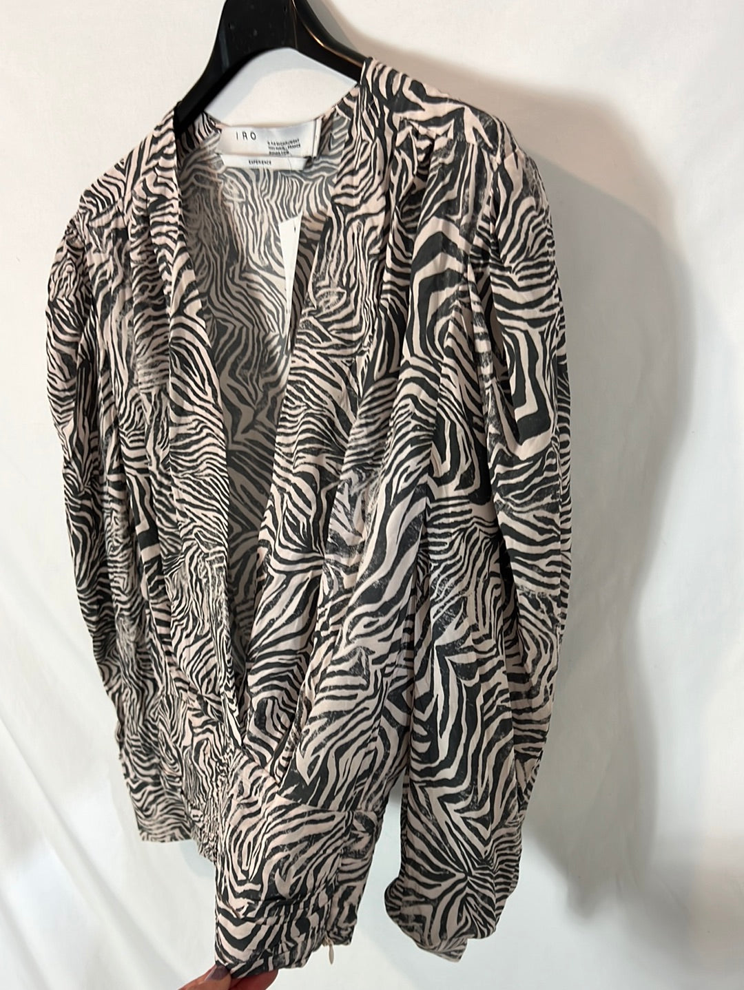 IRO.Animal print crossed blouse T.38