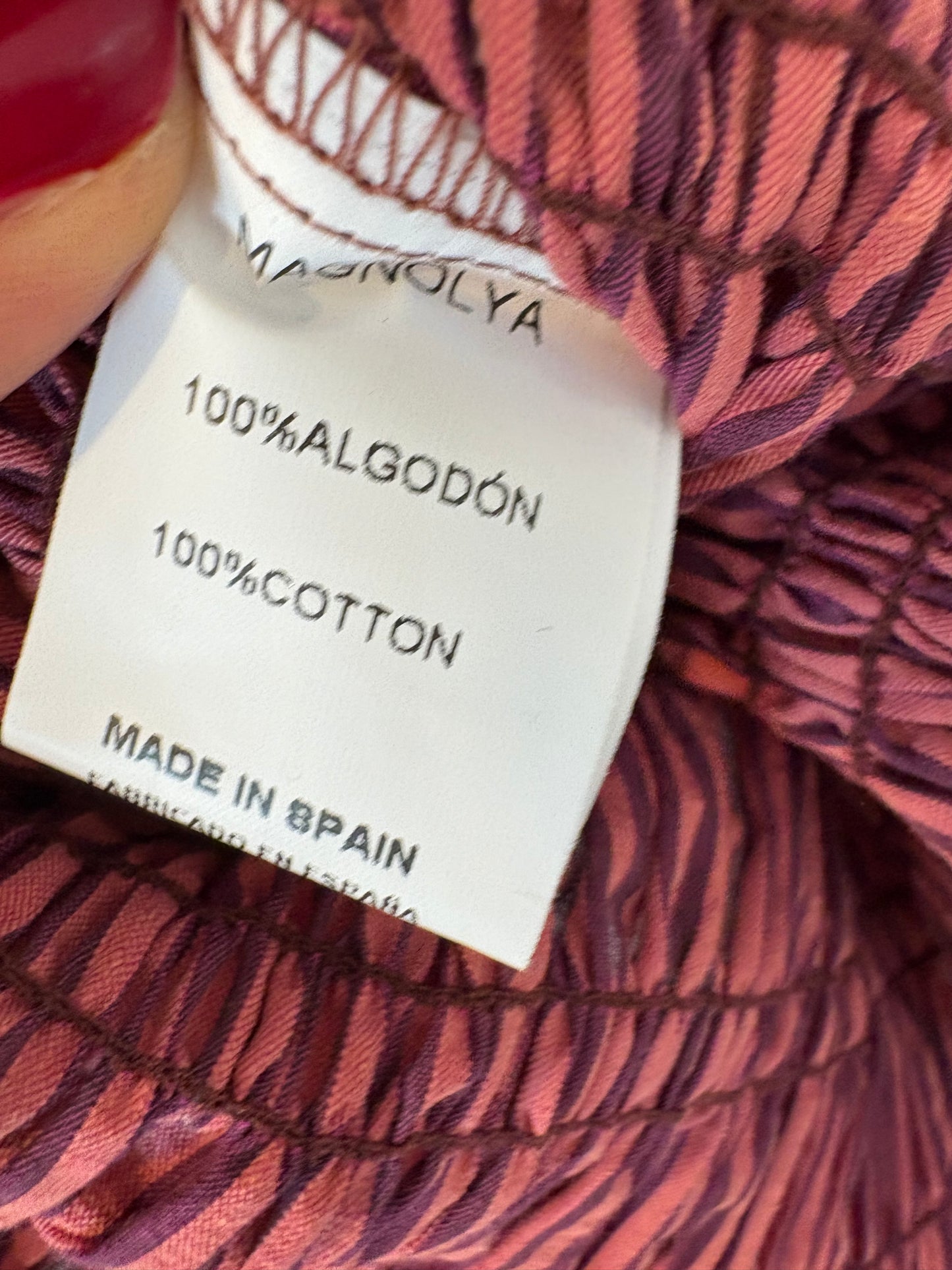 MAGNOLYA. Blusa rosa nido de abeja
