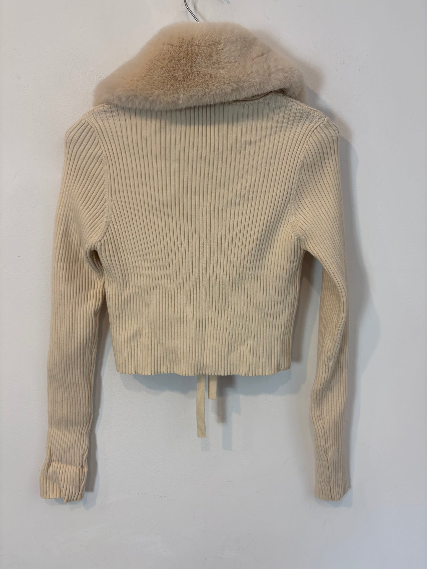 ZARA. Chaqueta canalé cropped