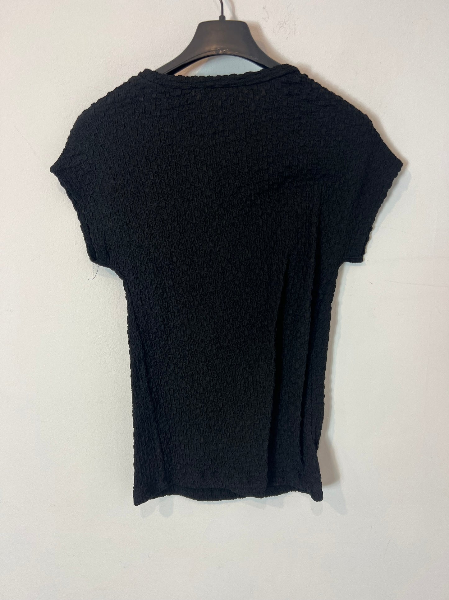 ZARA. Top negro textura. T S