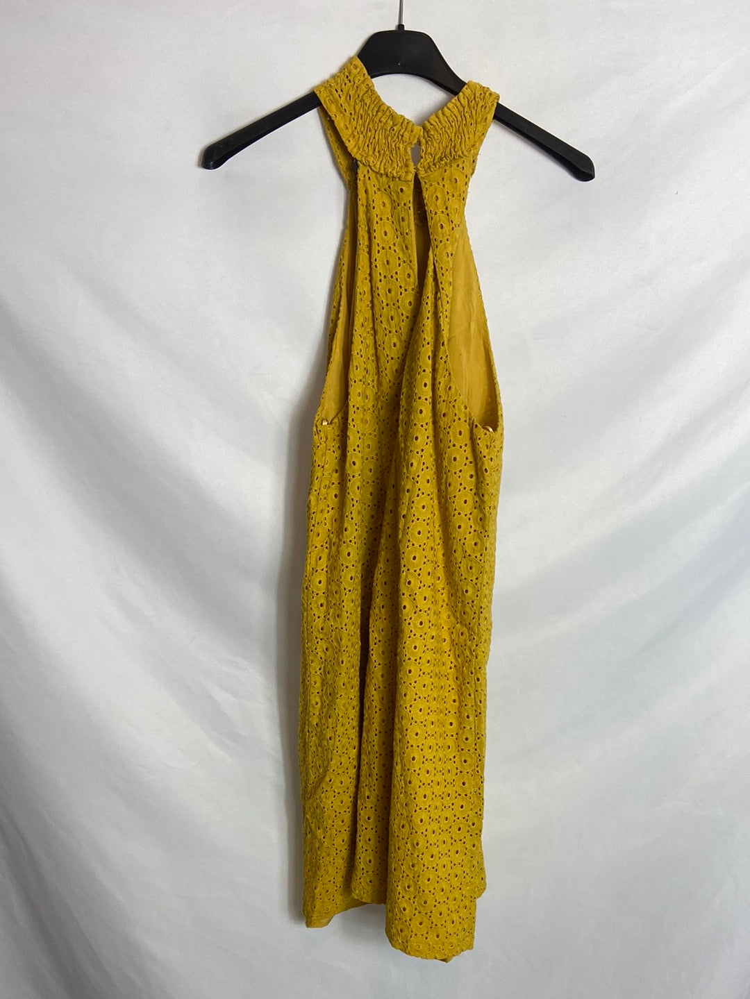 ZARA. Yellow die-cut dress TS