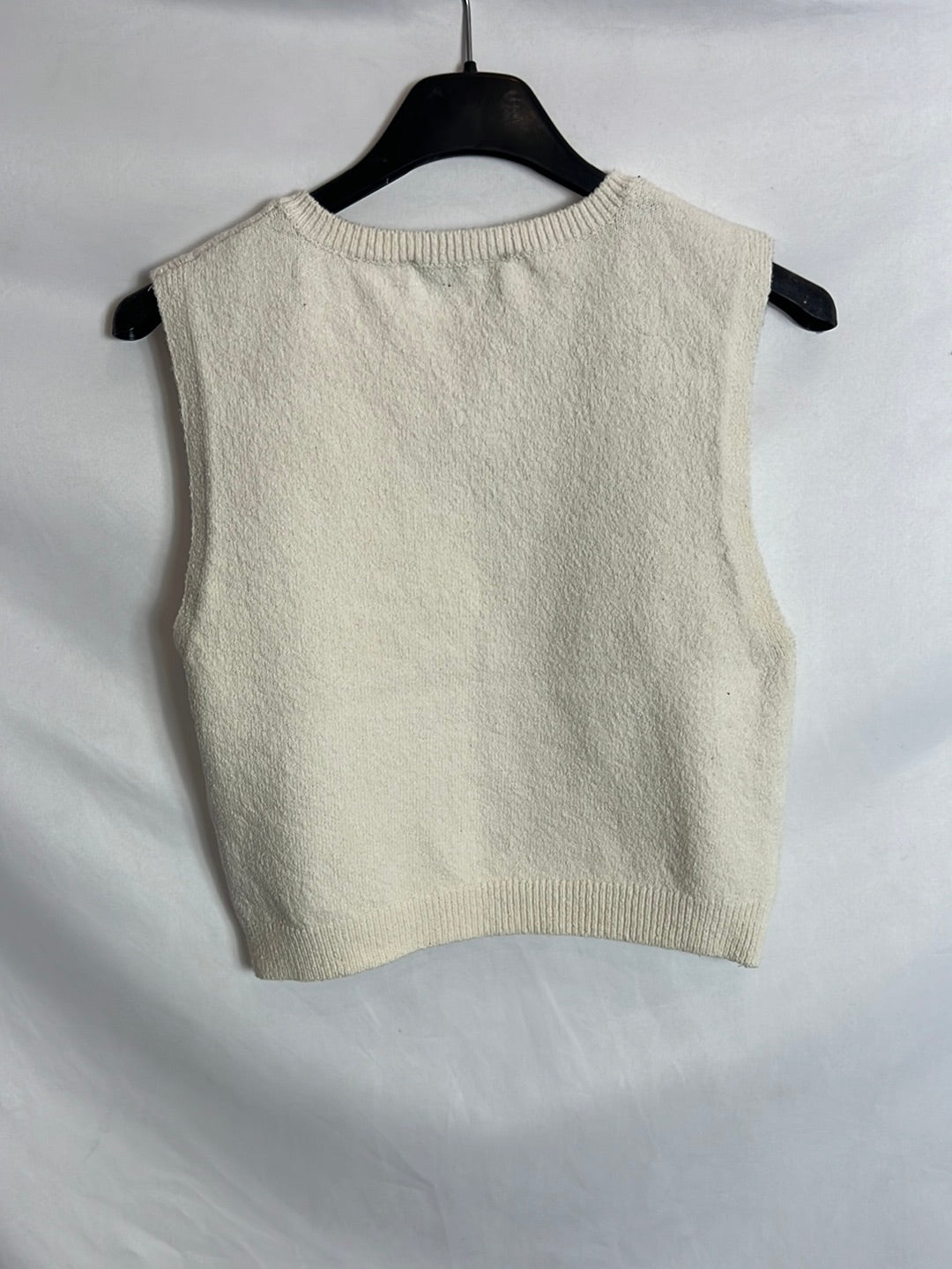 ZARA. Top punto textura beige. T M