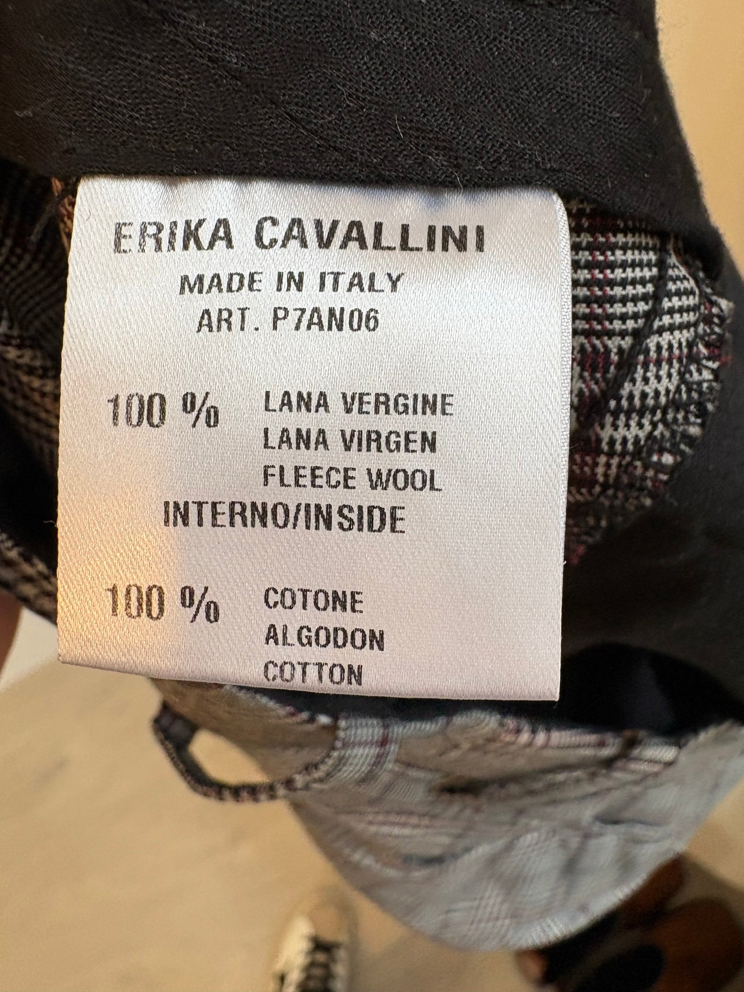 ERIKA CAVALLINI. Pantalones pinzas cuadros