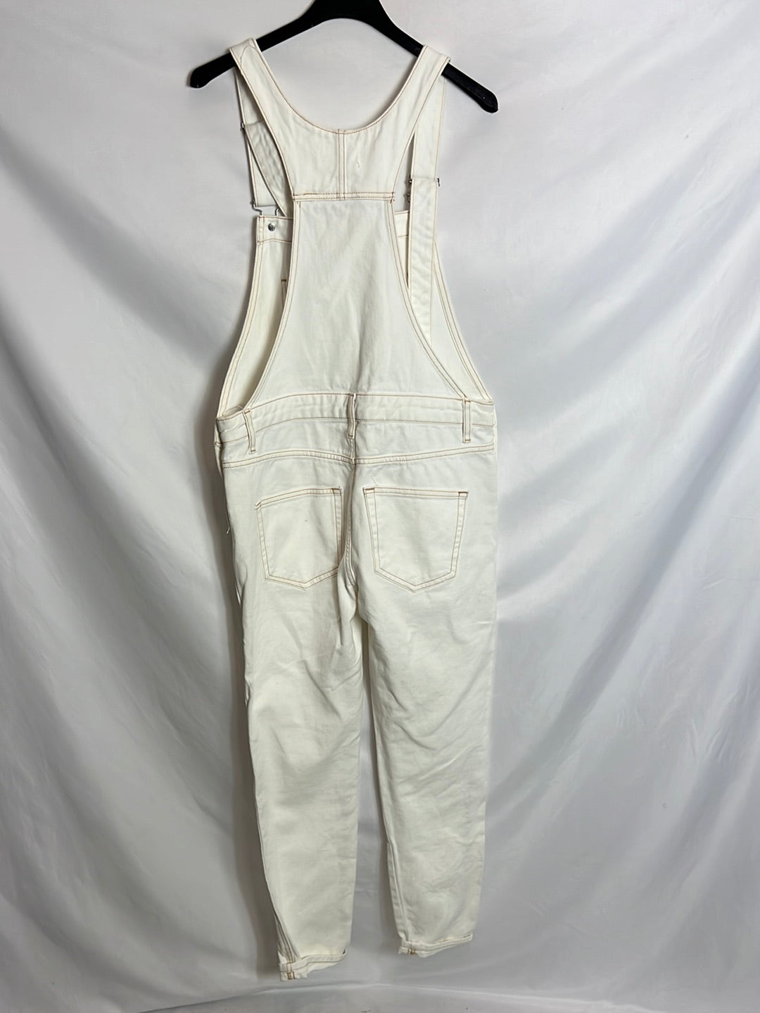 MANGO. Peto vaquero blanco costuras. T XS