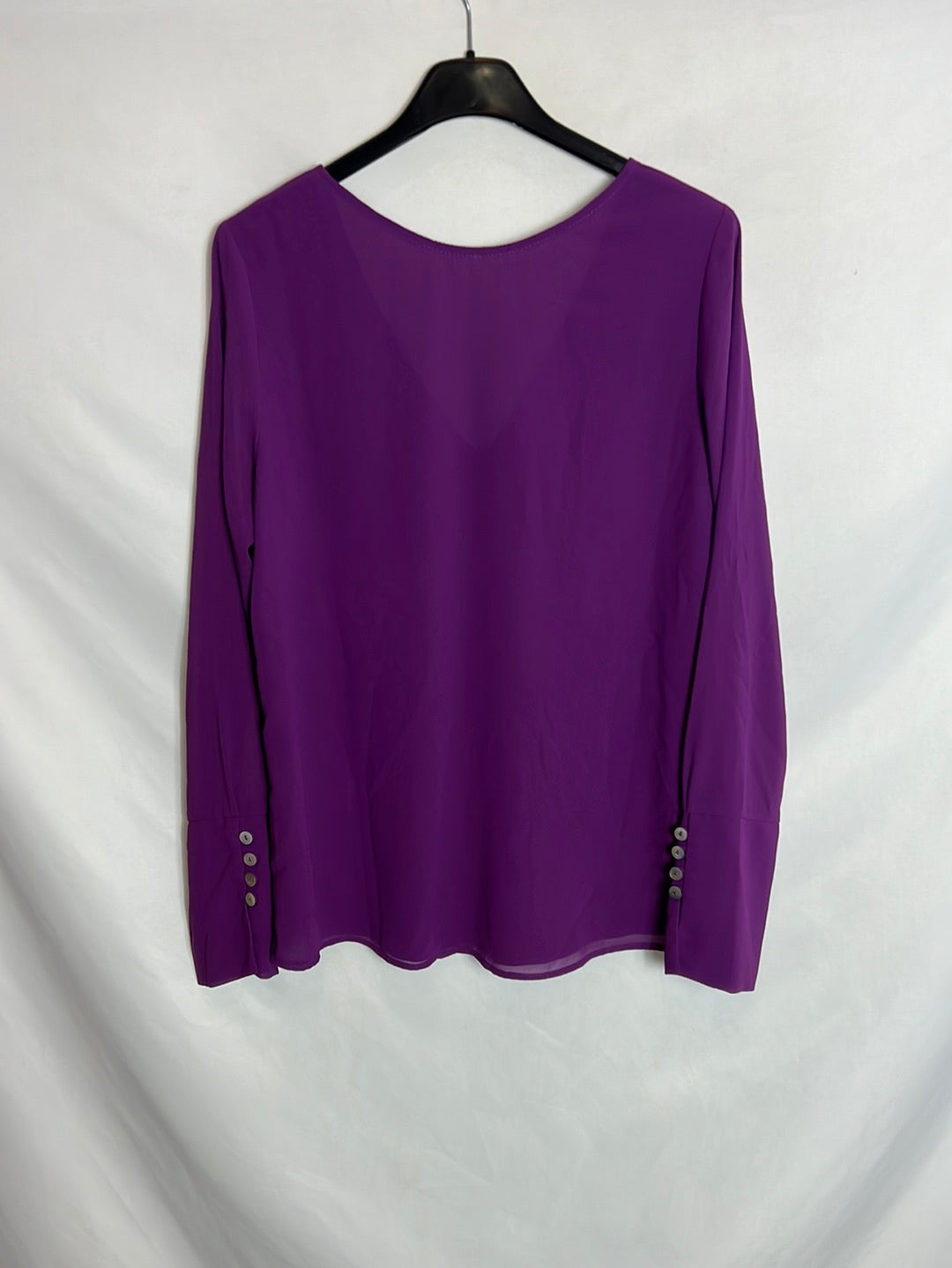 BIMANI. Blusa color buganvilla abotonada. T M