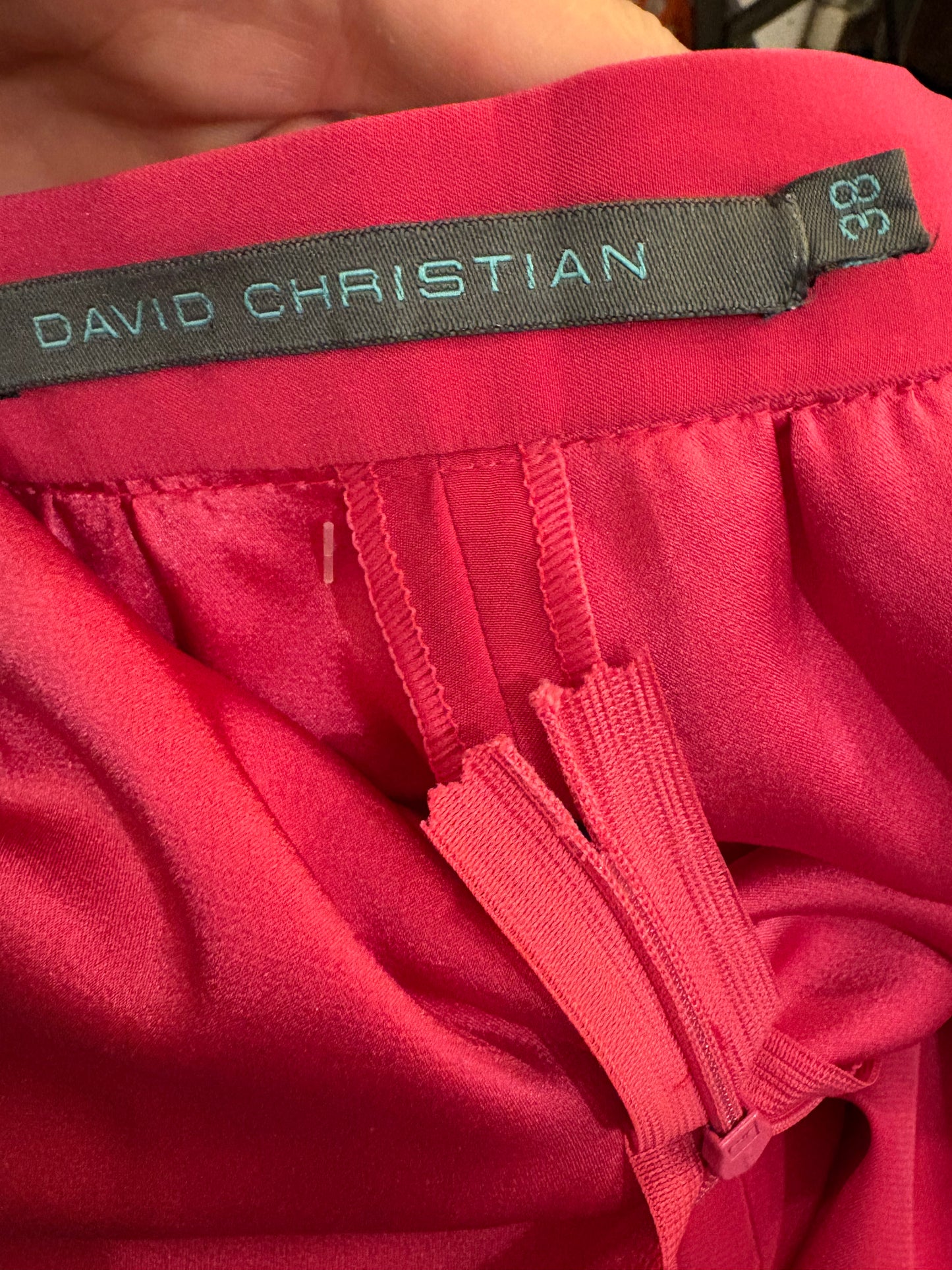 DAVID CHRISTIAN. Pantalon palazzo fucsia t. 38