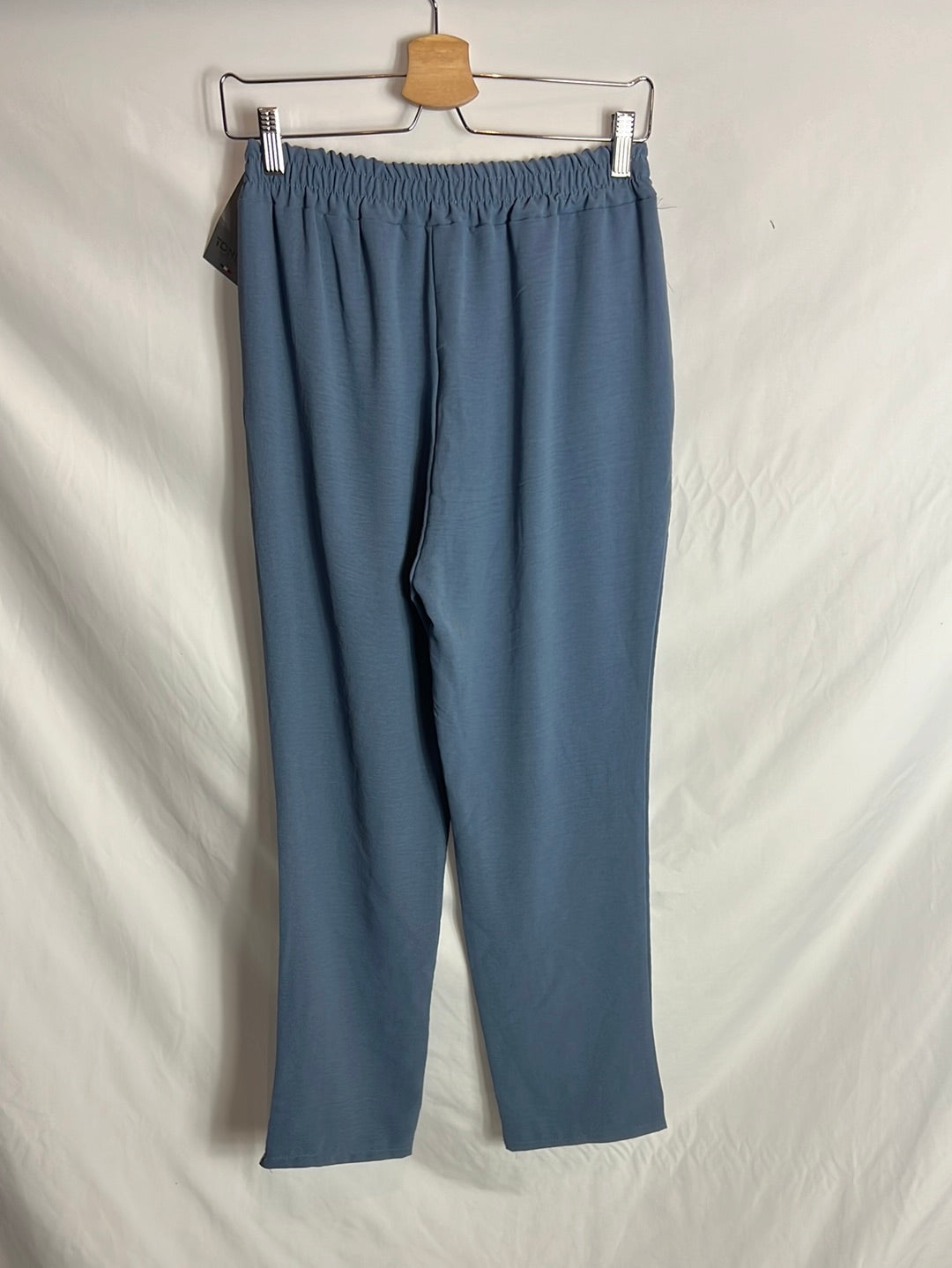 TONDA. Pantalón azul fluido. T L