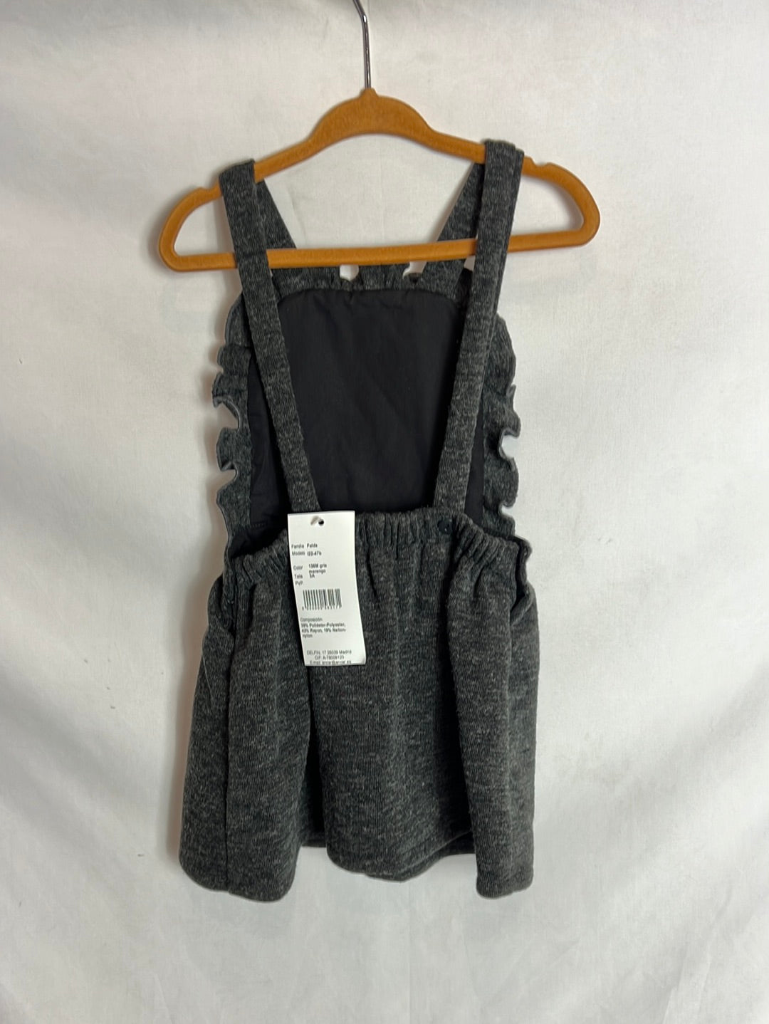 ANCAR. Charcoal gray knit pinafore