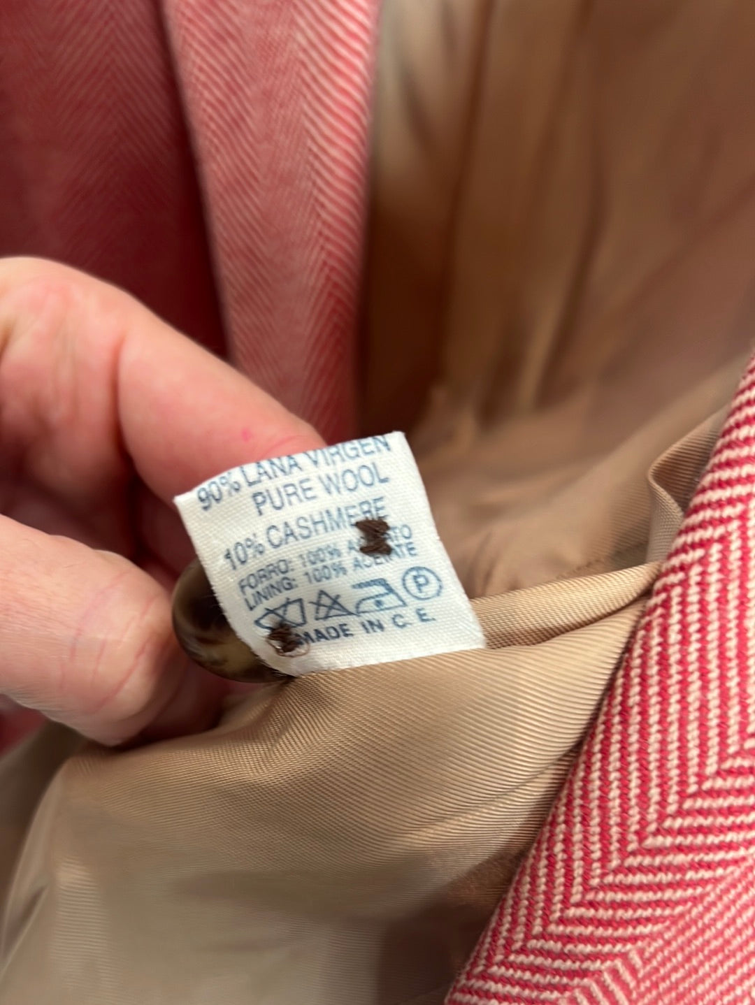 VILAGALLO. Blazer beige y roja jaspeada. T 40