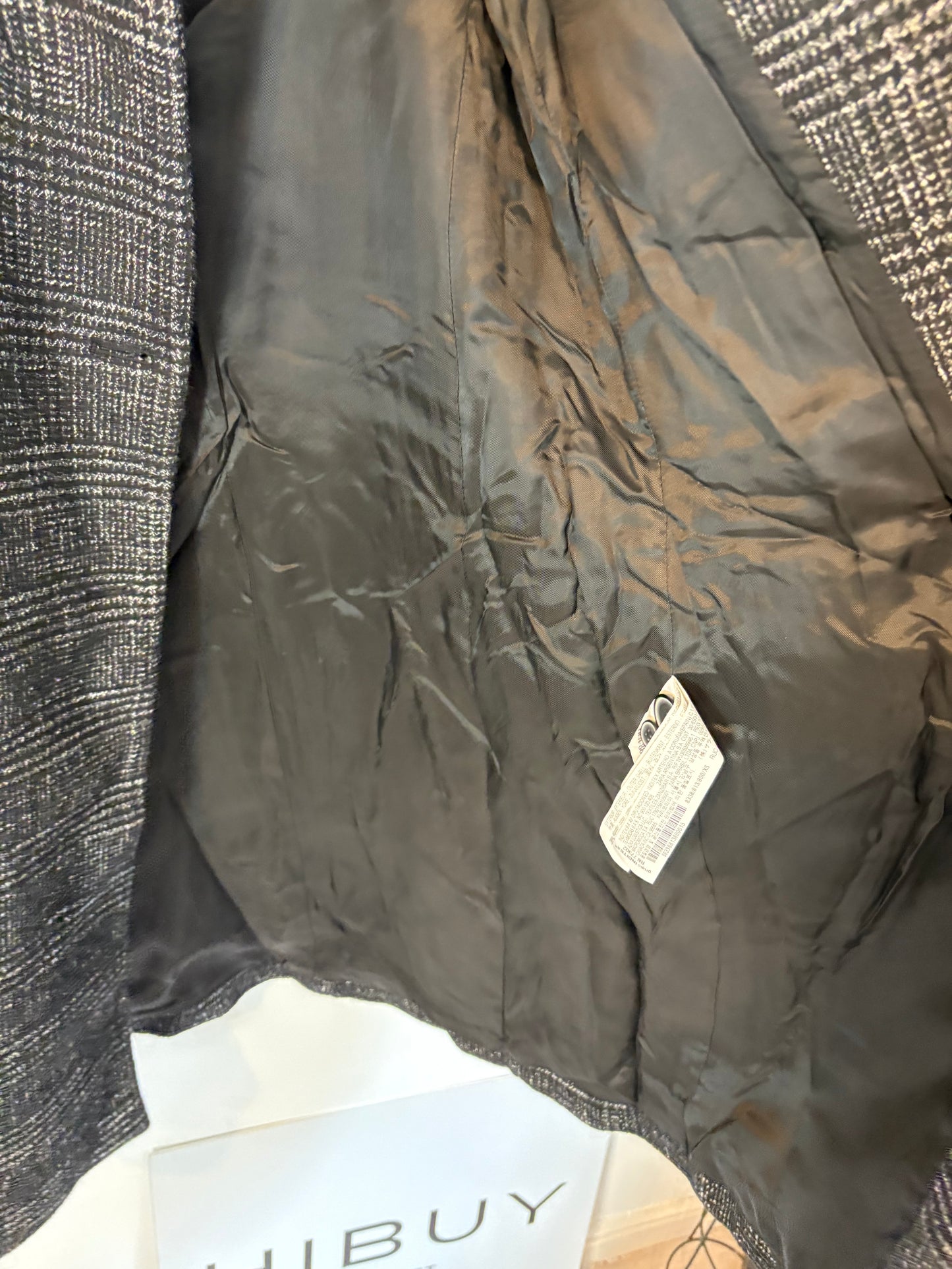 ZARA. Abrigo negro jaspeado con lana