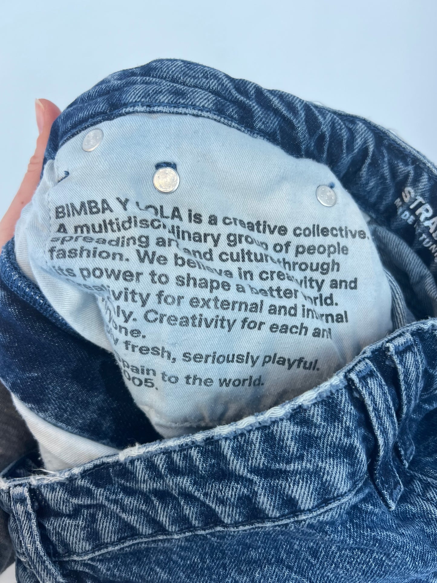 BIMBA Y LOLA. Denim recto bicolor. T 38