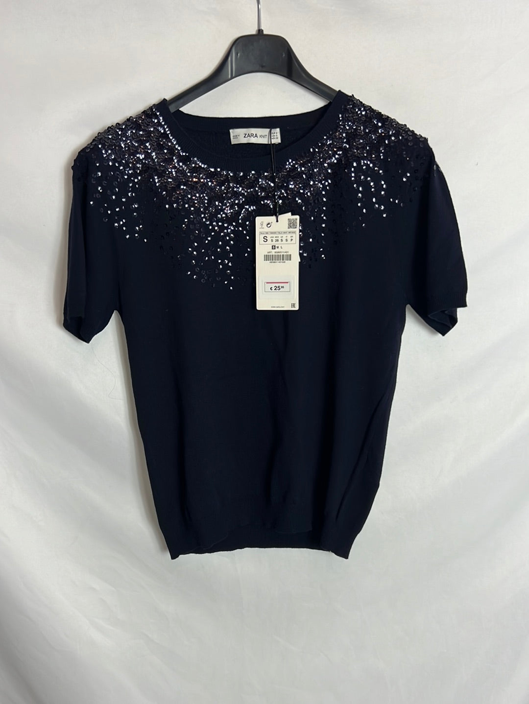Blue beaded knit TS