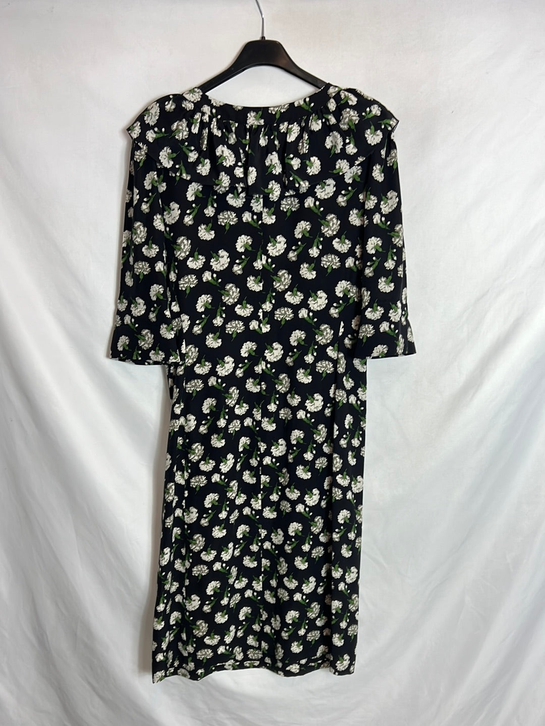 YVESSAINTLAURENT. Vestido midi vintage flores. T 42