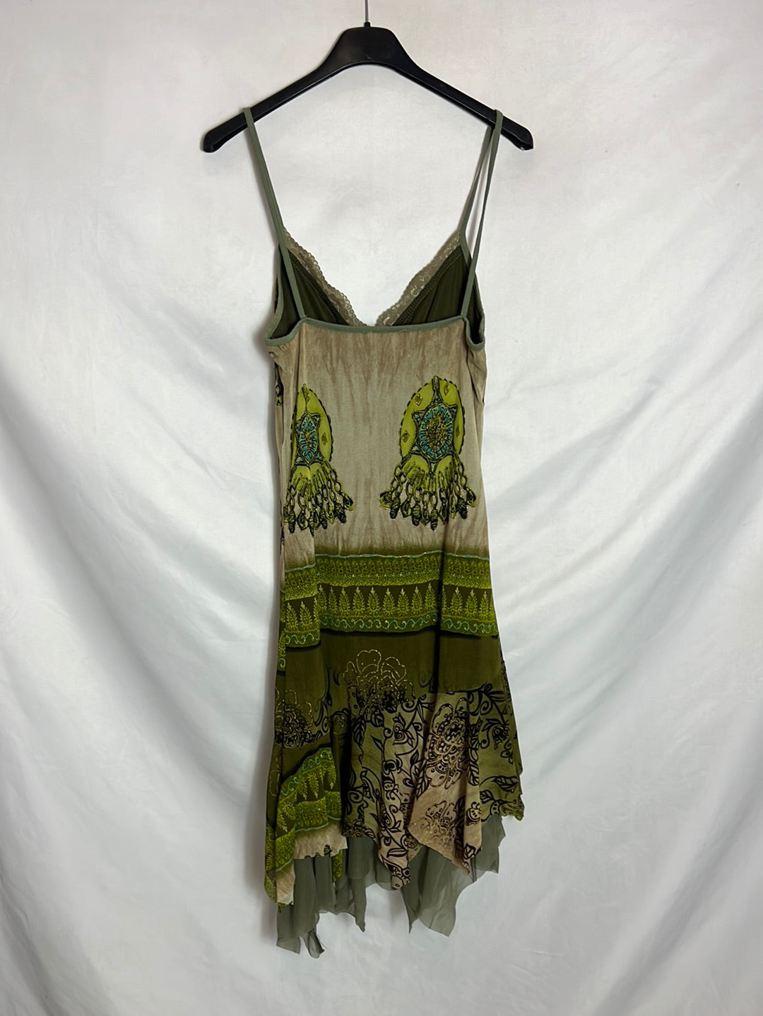 VEGA'S PARIS. Asymmetrical printed tulle dress. TM