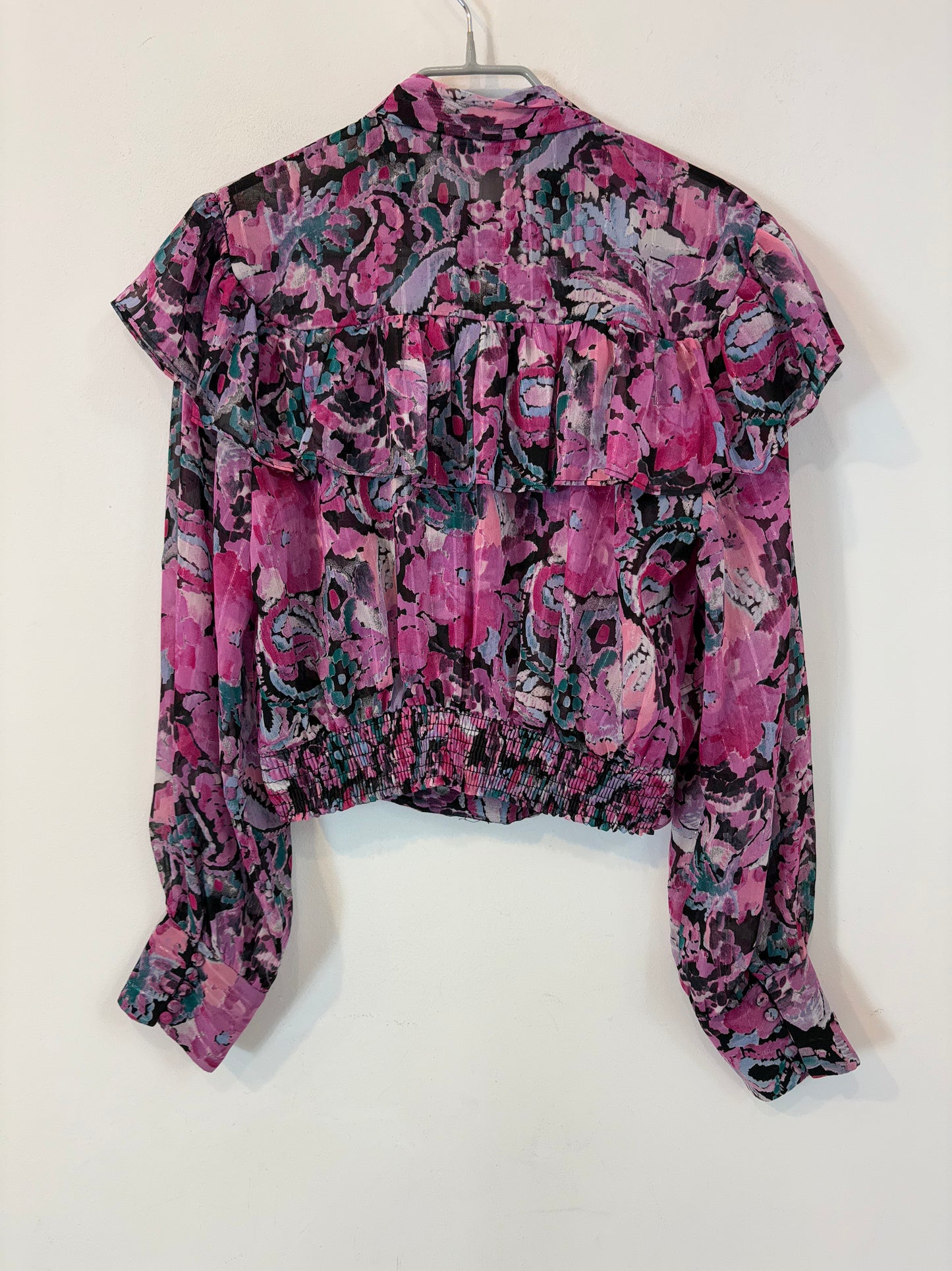 ZARA. Blusa semitransparente estampada