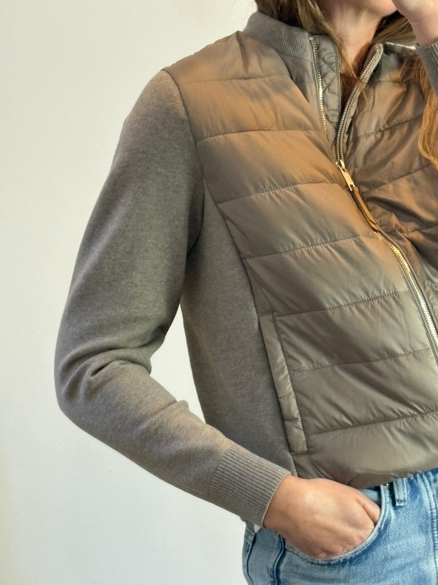 MASSIMO DUTTI. Bomber ligera doble textura