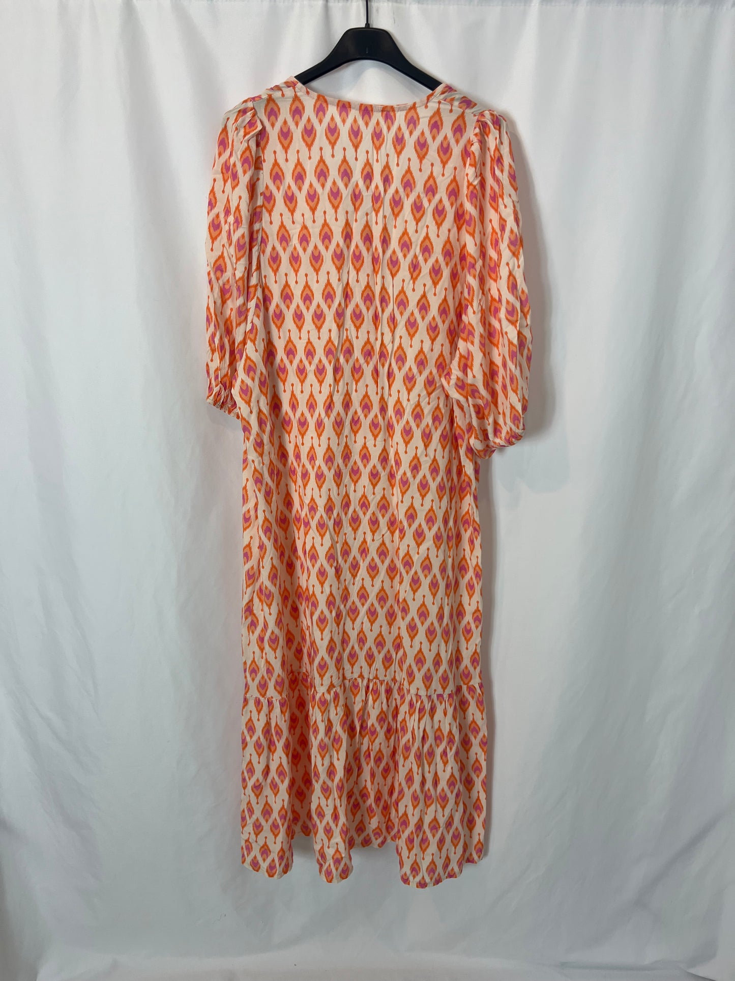 MINDTRAVELER. Orange print midi dress. YOU (M)