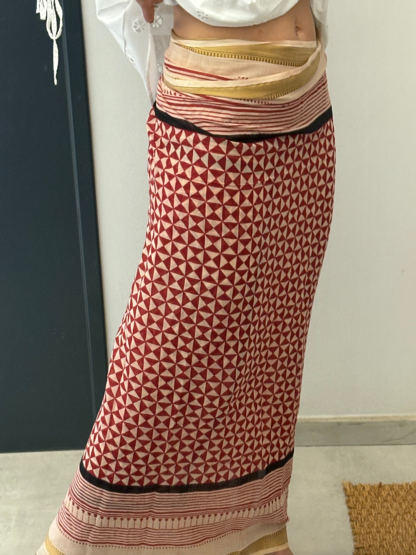 Pañuelo/ pareo estampado burdeos