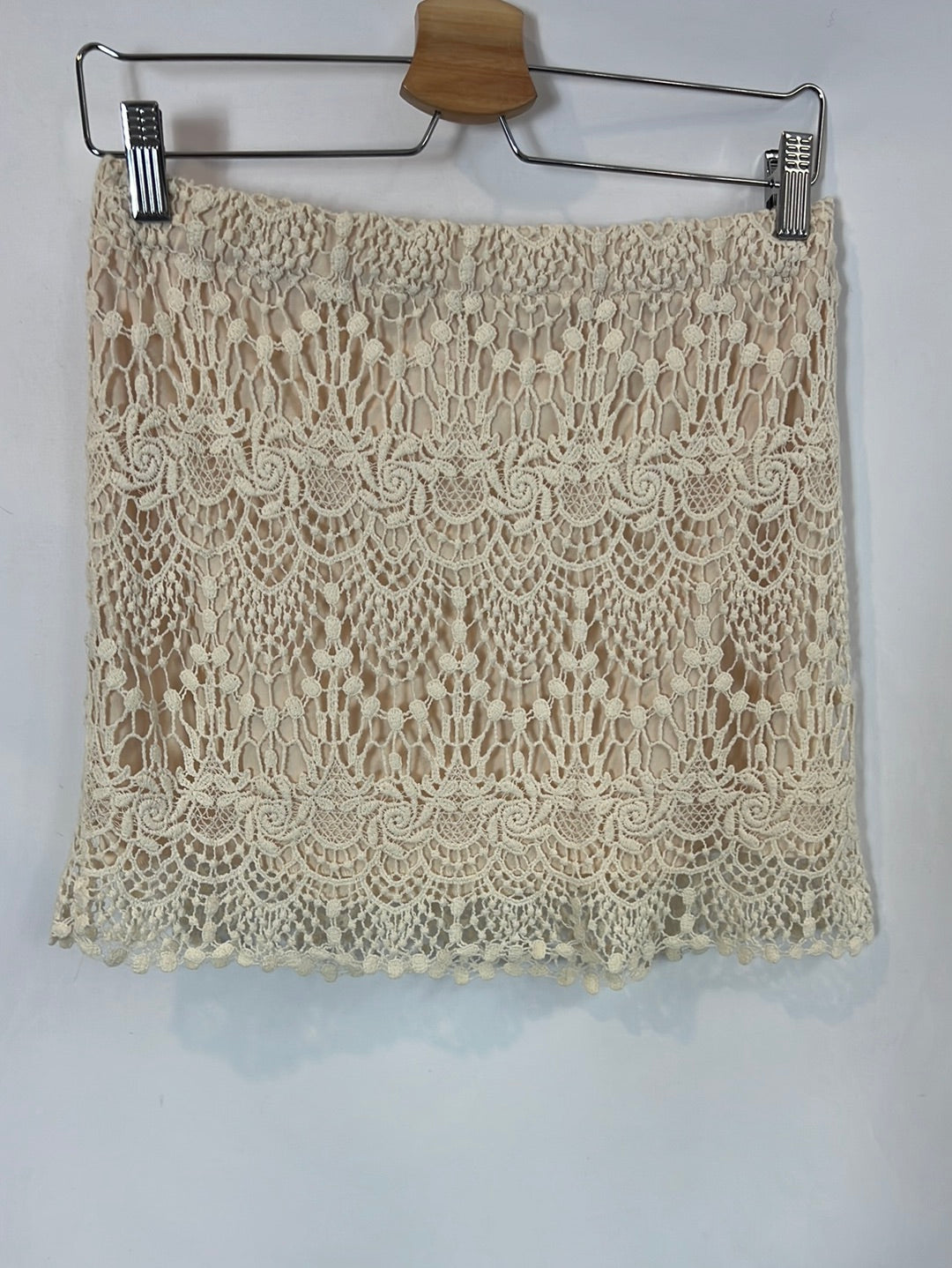 LEFTIES. Falda crochet beige elástica . T M