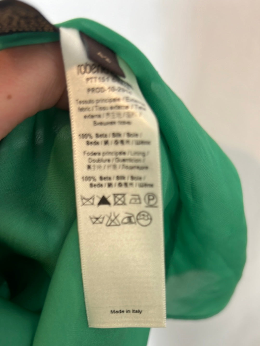 ROBERTO CAVALLI. Asymmetrical silk short dress. Size 40