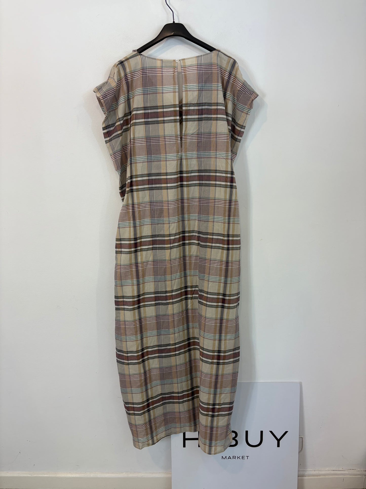 MARLOTA. Vestido largo cuadros textura ligera