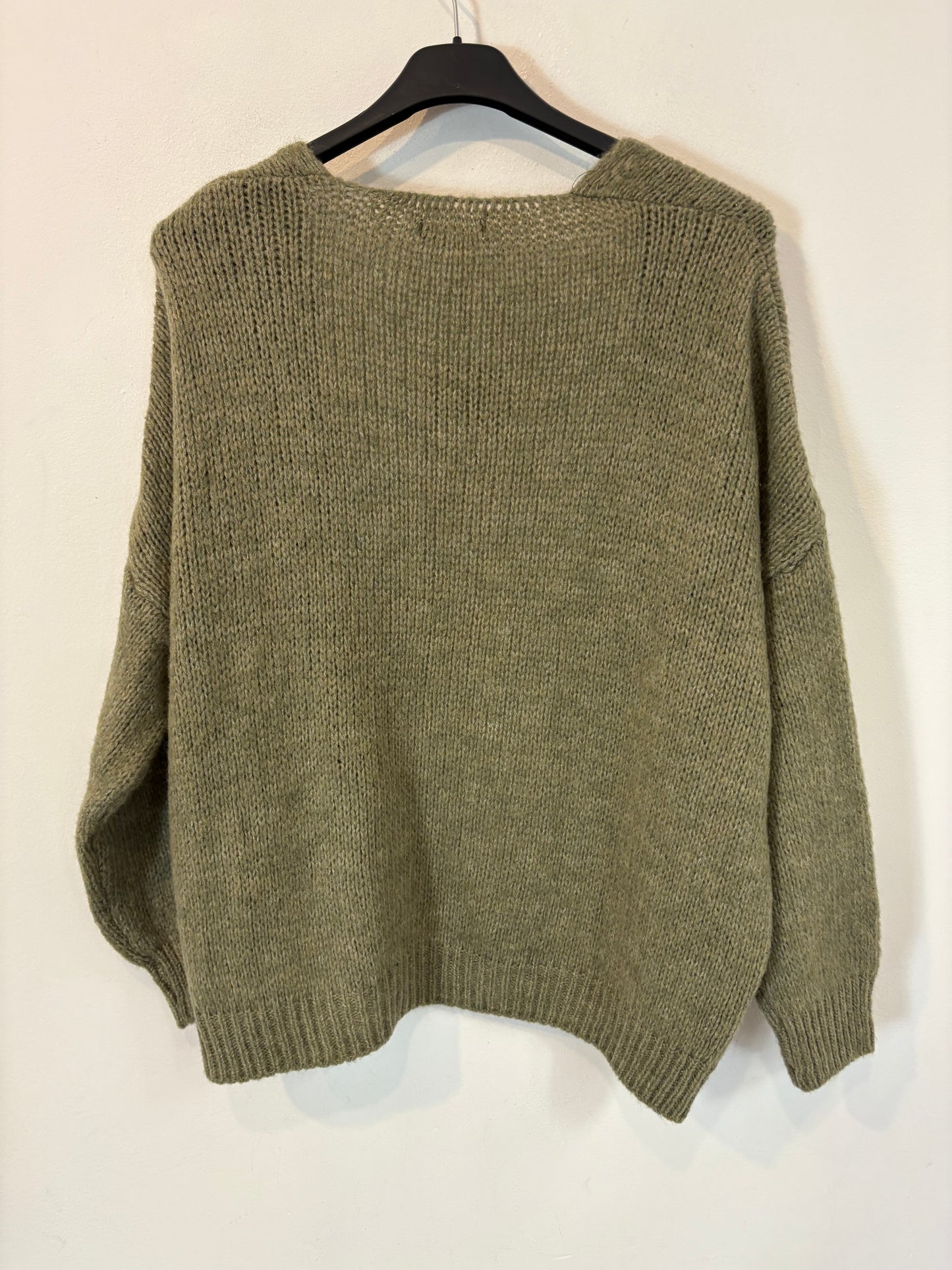 OTRAS. Chaqueta punto verde jaspeado. T S/M